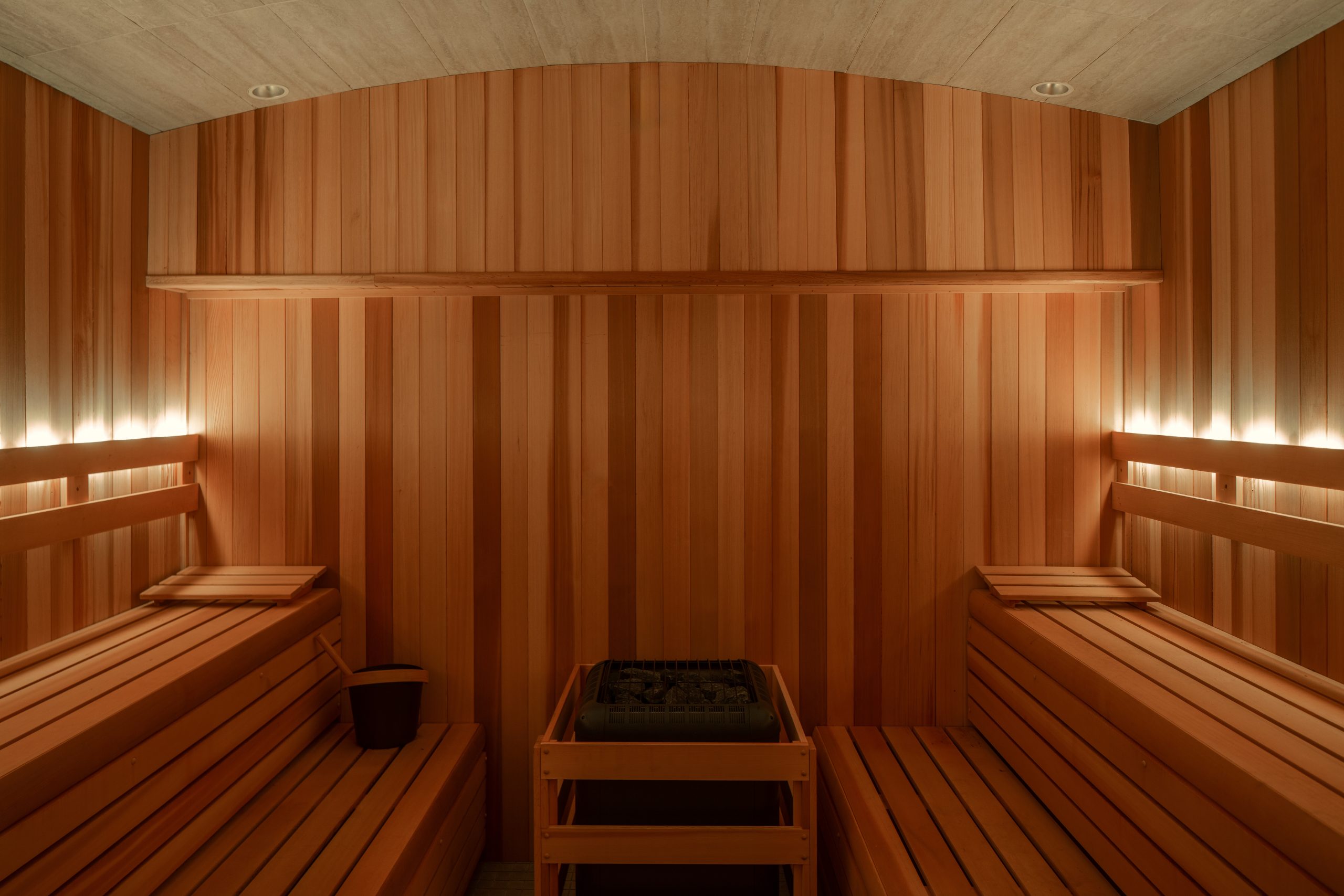 Sauna at The Hue Midtown luxury apartments in Atlanta, GA
